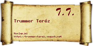 Trummer Teréz névjegykártya