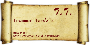 Trummer Teréz névjegykártya